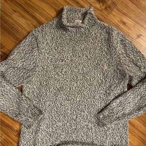 J. Crew Green and White Turtleneck Sweater